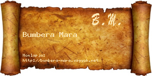 Bumbera Mara névjegykártya